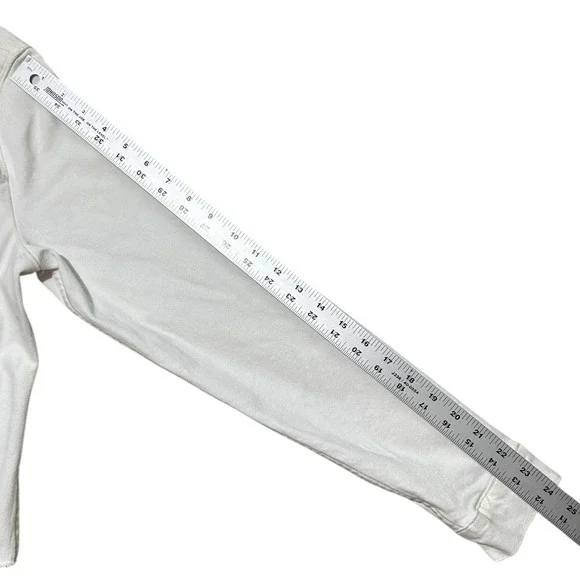 LEVI'S White Denim Trucker Jacket Women sz L Cropped Raw Hem - See Notes - Picture 6 of 11